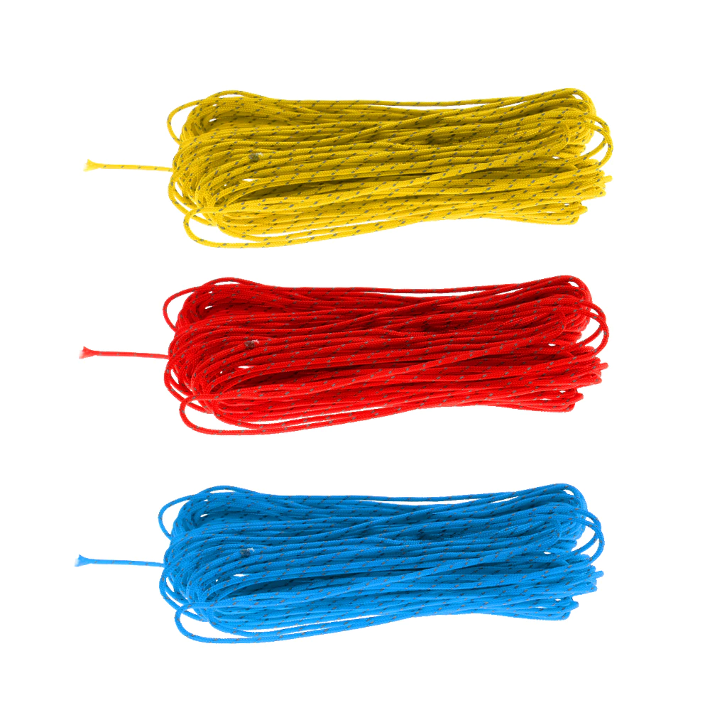 Cheap Goat Tents Highly Visible 20M 1.8MM Camping Tent Awning Reflective Guyline Rope Runners Cord   Yellow Tent Accessories   